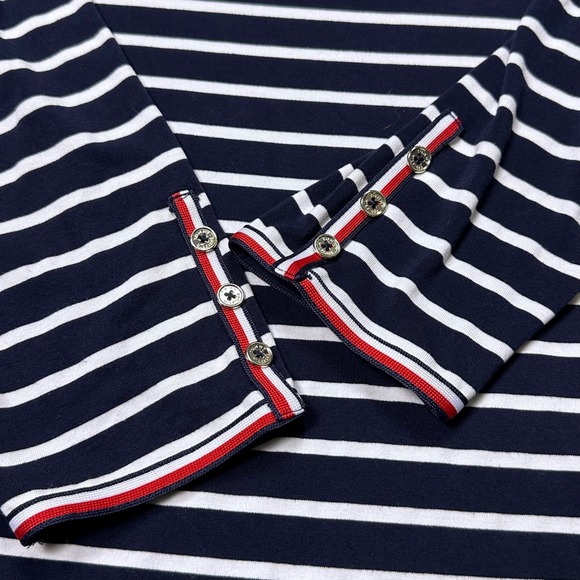Tommy Hilfiger Coastal Chic Stripe Boat Neck Top Navy White Red Trim Women's S‎ - Picture 6 of 14